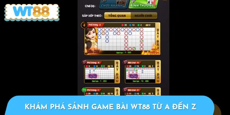 Khám phá sảnh game bài WT88 từ A đến Z