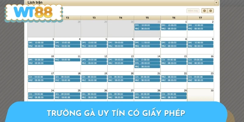 Trường gà uy tín cần có giấy phép rõ ràng
